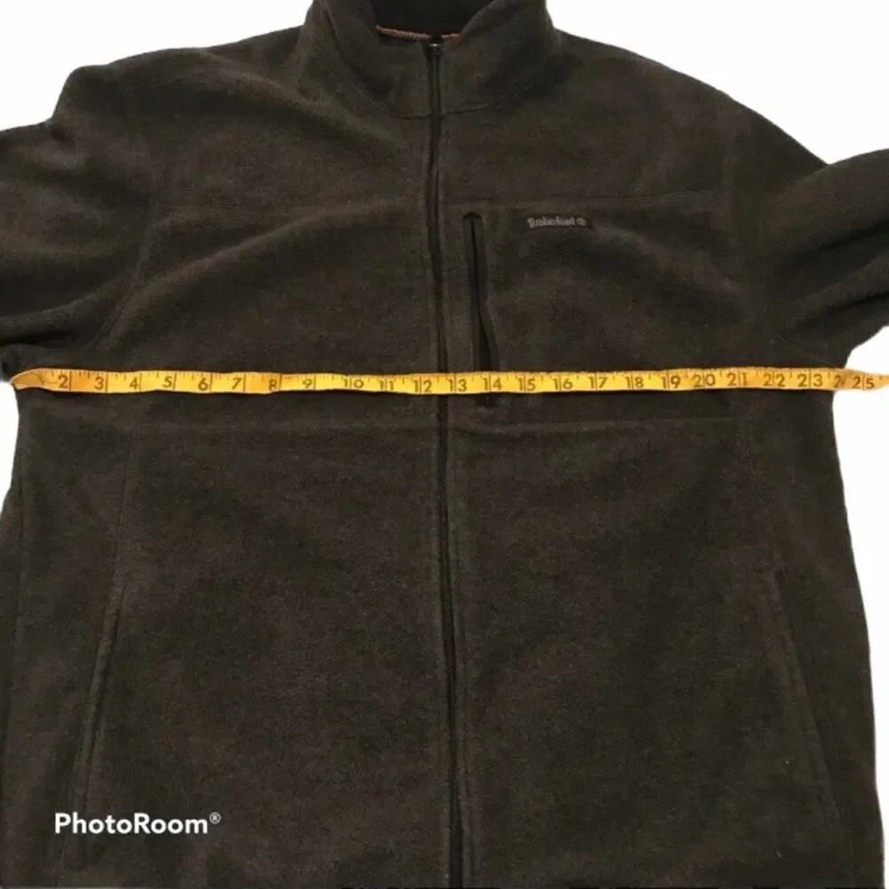 Timberland Fleece Jacket Full Zip Gray Size Medium